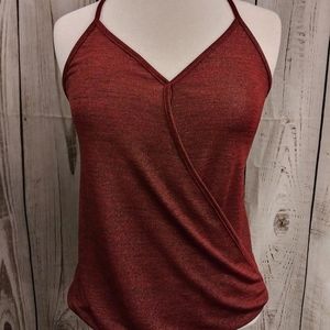 Lily White | Surplice Racer Back High-Low Tank Top